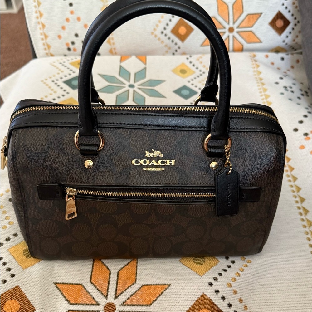 Coach Dark Brown Signature Satchel - Picture 2 of 4